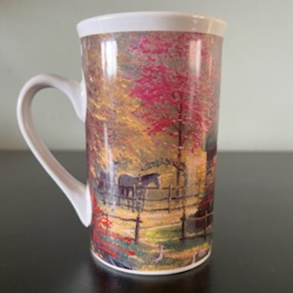 2 Thomas Kinkade Mugs Stepping Stone Cottage & Hometown Bridge - Picture 6 of 10